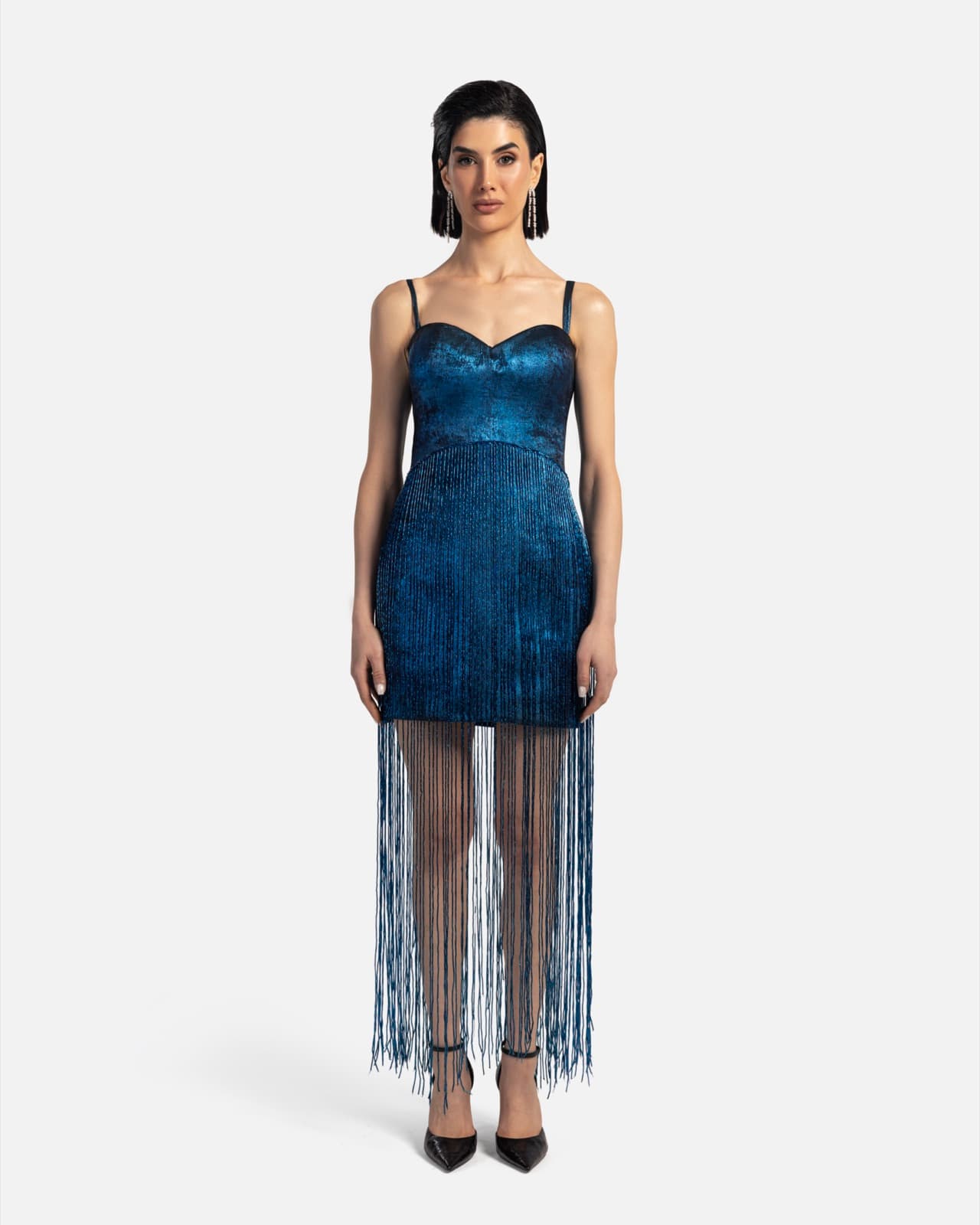 Blue Fringe Mini