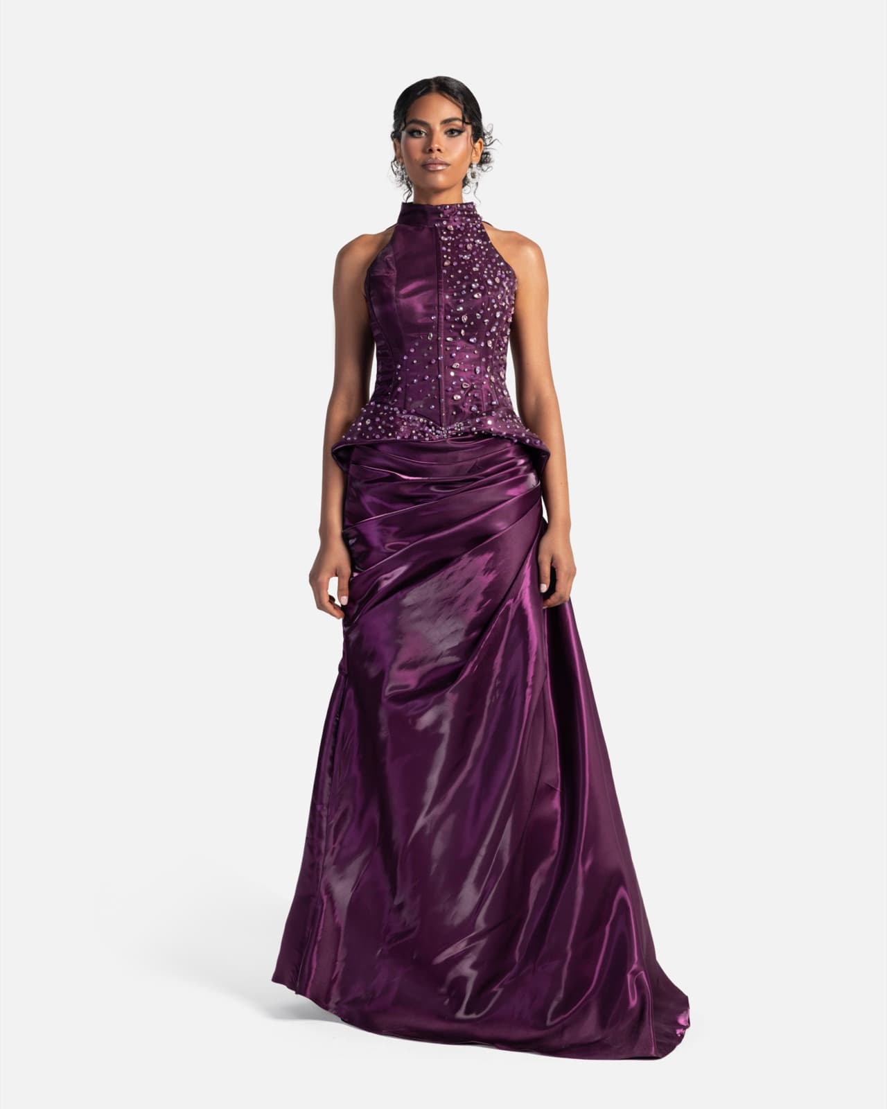 Plum Beaded Gown